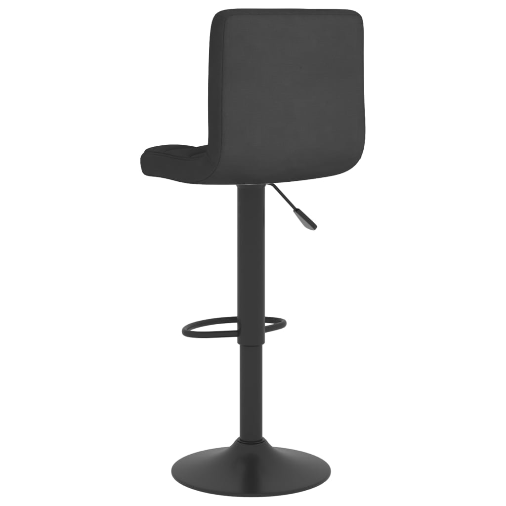 Tabourets de bar lot de 2 noir tissu