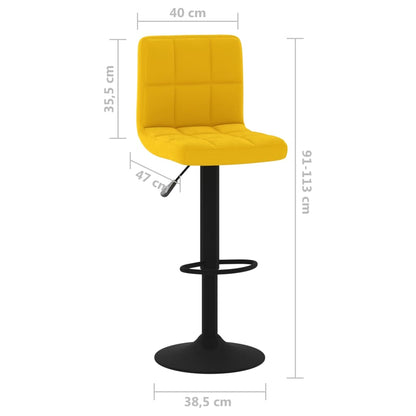 Tabouret de bar Jaune moutarde Velours