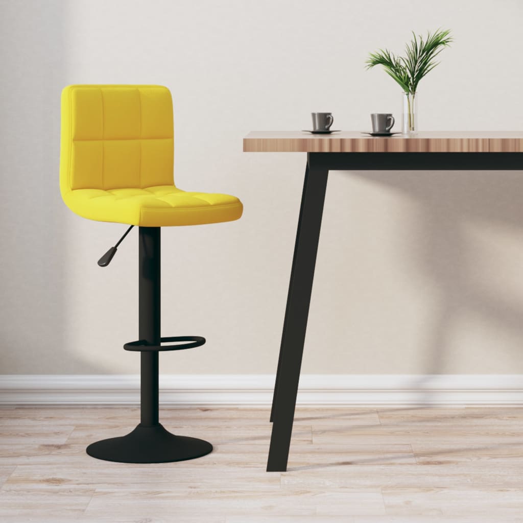 Tabouret de bar Jaune moutarde Velours