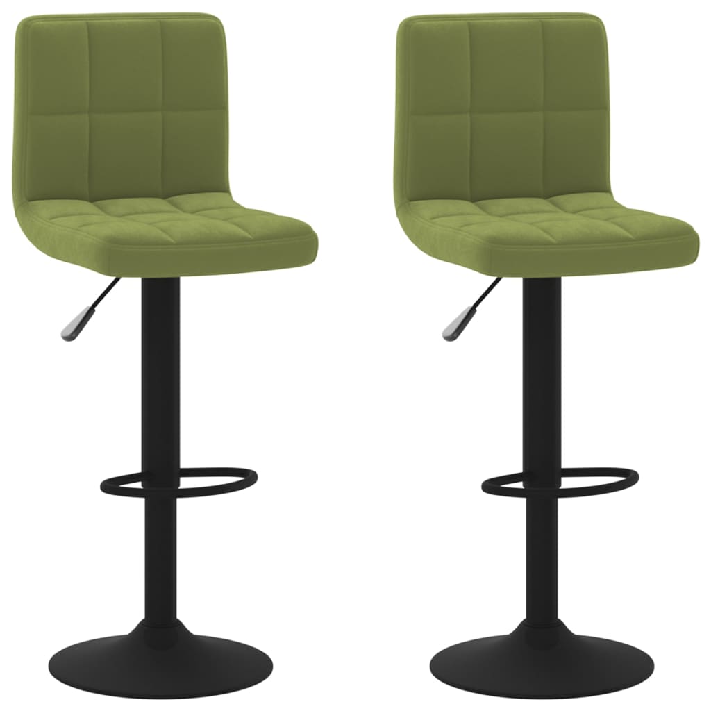 Tabourets de bar lot de 2 vert clair velours