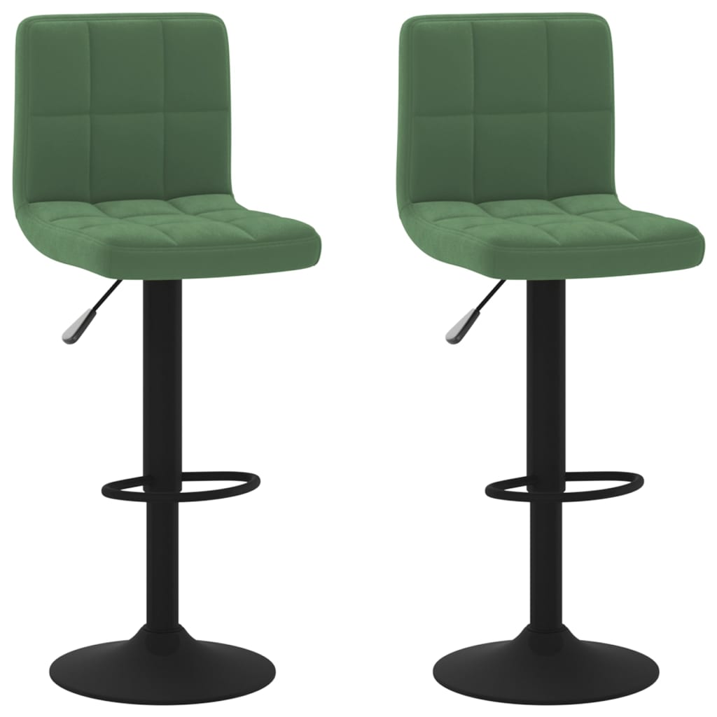 Tabourets de bar lot de 2 vert foncé velours