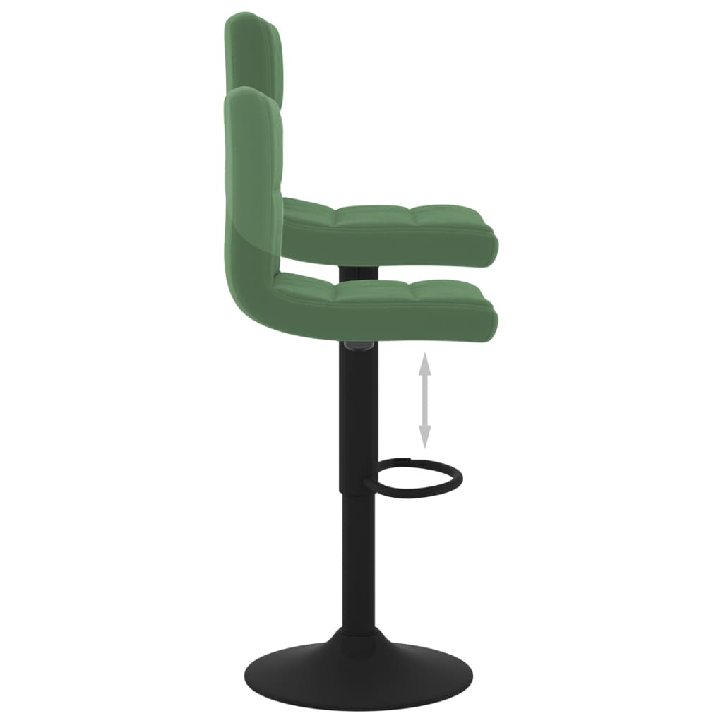 Tabourets de bar lot de 2 vert foncé velours