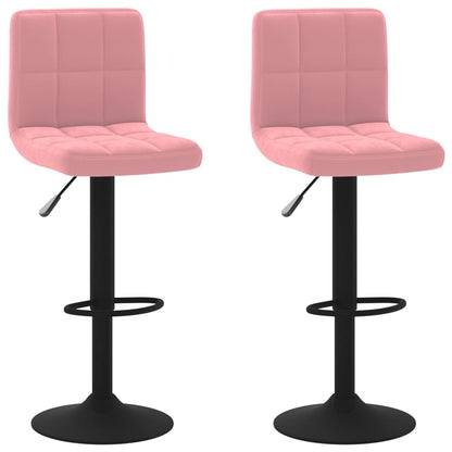 Tabourets de bar lot de 2 rose velours