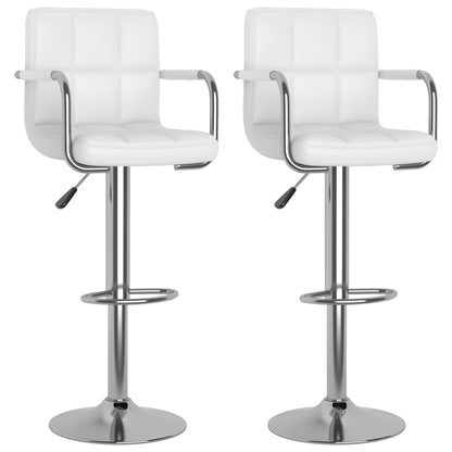 Tabourets de bar lot de 2 blanc similicuir