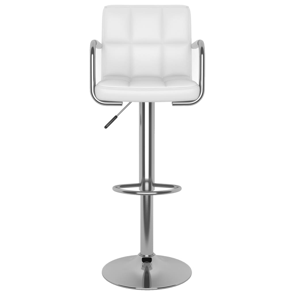 Tabourets de bar lot de 2 blanc similicuir