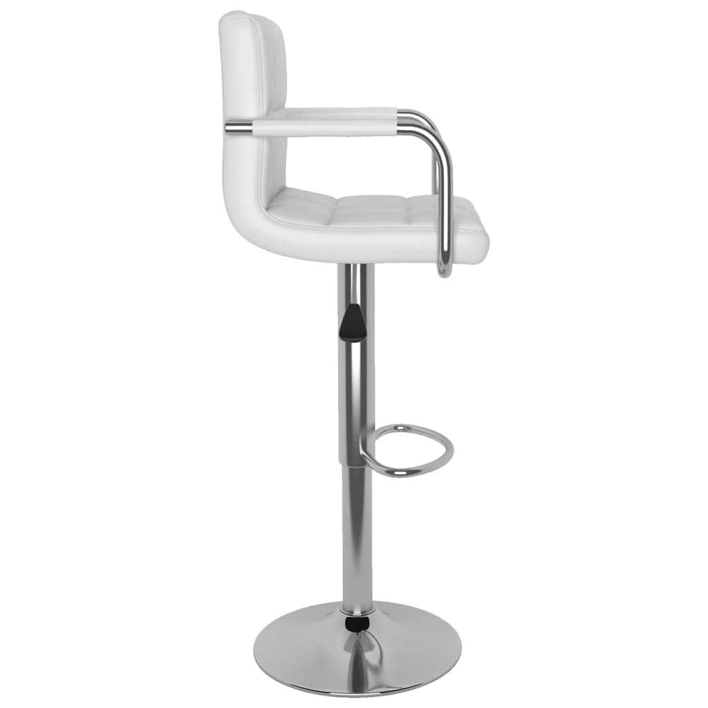 Tabourets de bar lot de 2 blanc similicuir