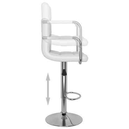 Tabourets de bar lot de 2 blanc similicuir