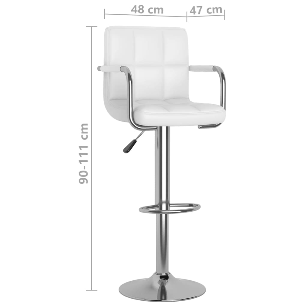 Tabourets de bar lot de 2 blanc similicuir