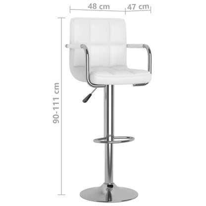 Tabourets de bar lot de 2 blanc similicuir