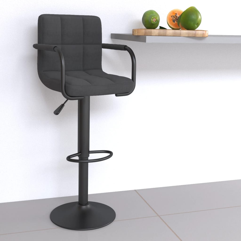 Tabouret de bar Gris foncé Tissu