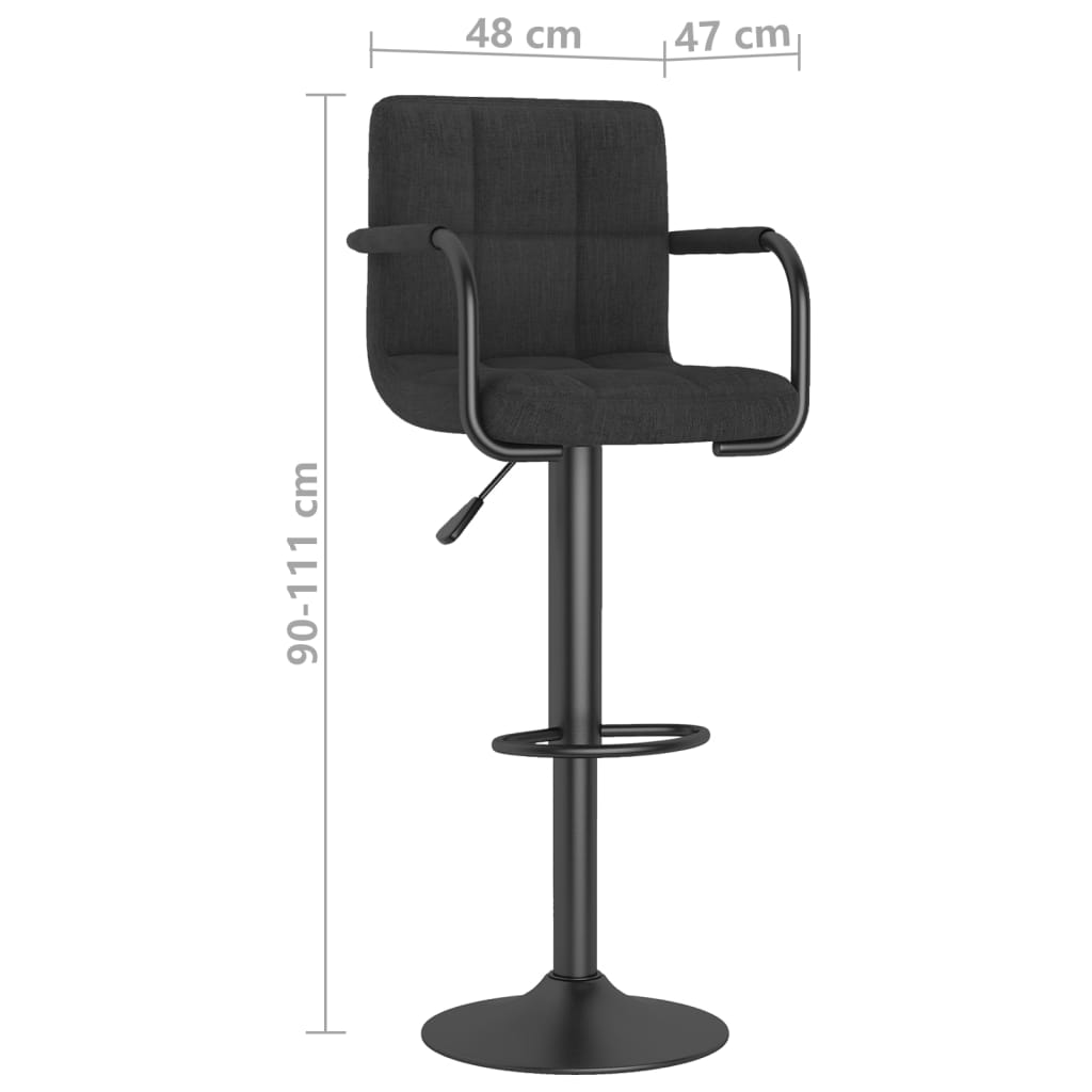 Tabouret de bar Noir Tissu