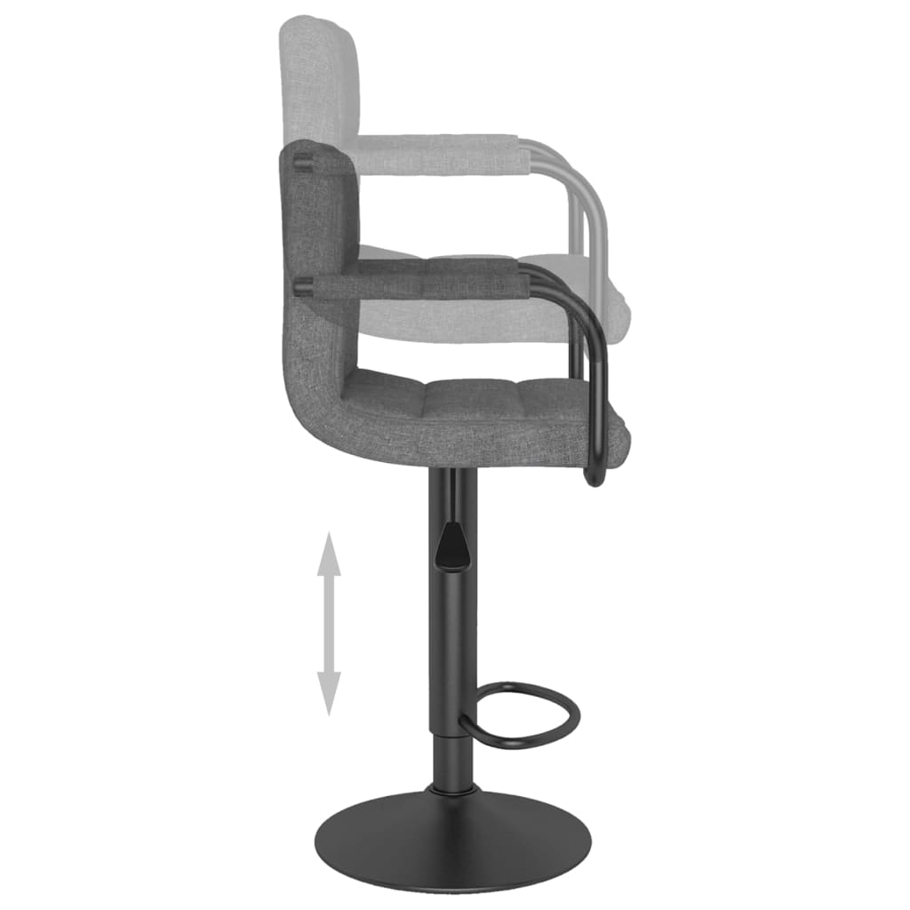 Tabourets de bar lot de 2 gris foncé tissu