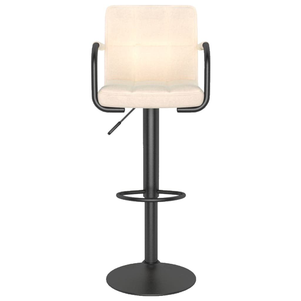 Tabourets de bar lot de 2 crème tissu