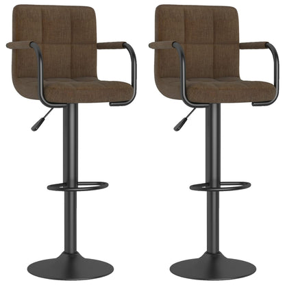 Tabourets de bar lot de 2 marron tissu