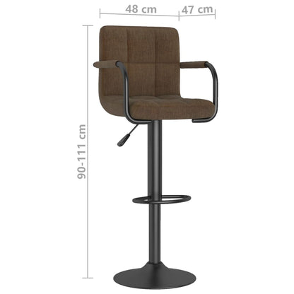 Tabourets de bar lot de 2 marron tissu