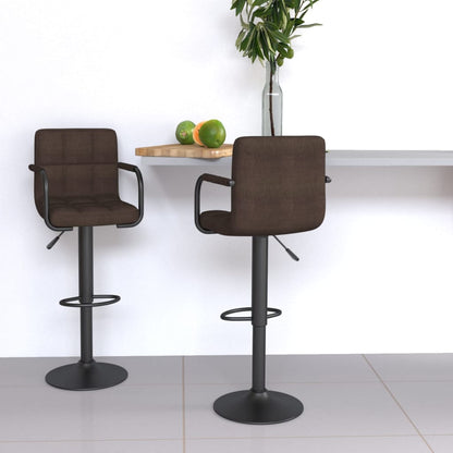 Tabourets de bar lot de 2 marron tissu