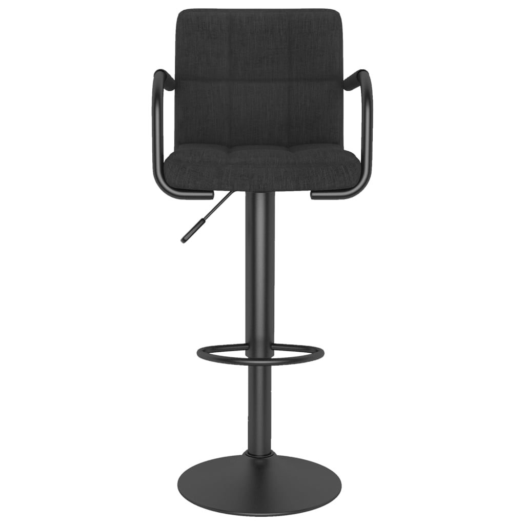 Tabourets de bar lot de 2 noir tissu