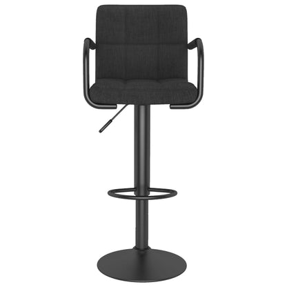 Tabourets de bar lot de 2 noir tissu