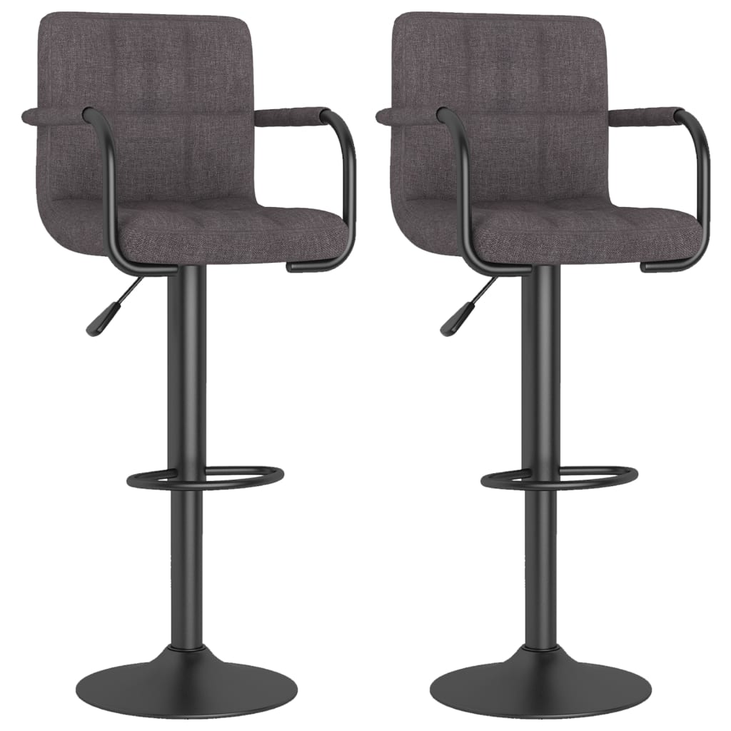 Tabourets de bar lot de 2 taupe tissu