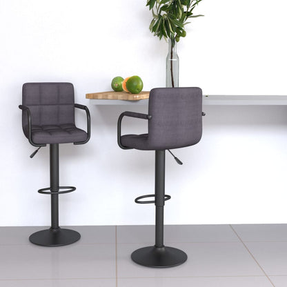 Tabourets de bar lot de 2 taupe tissu