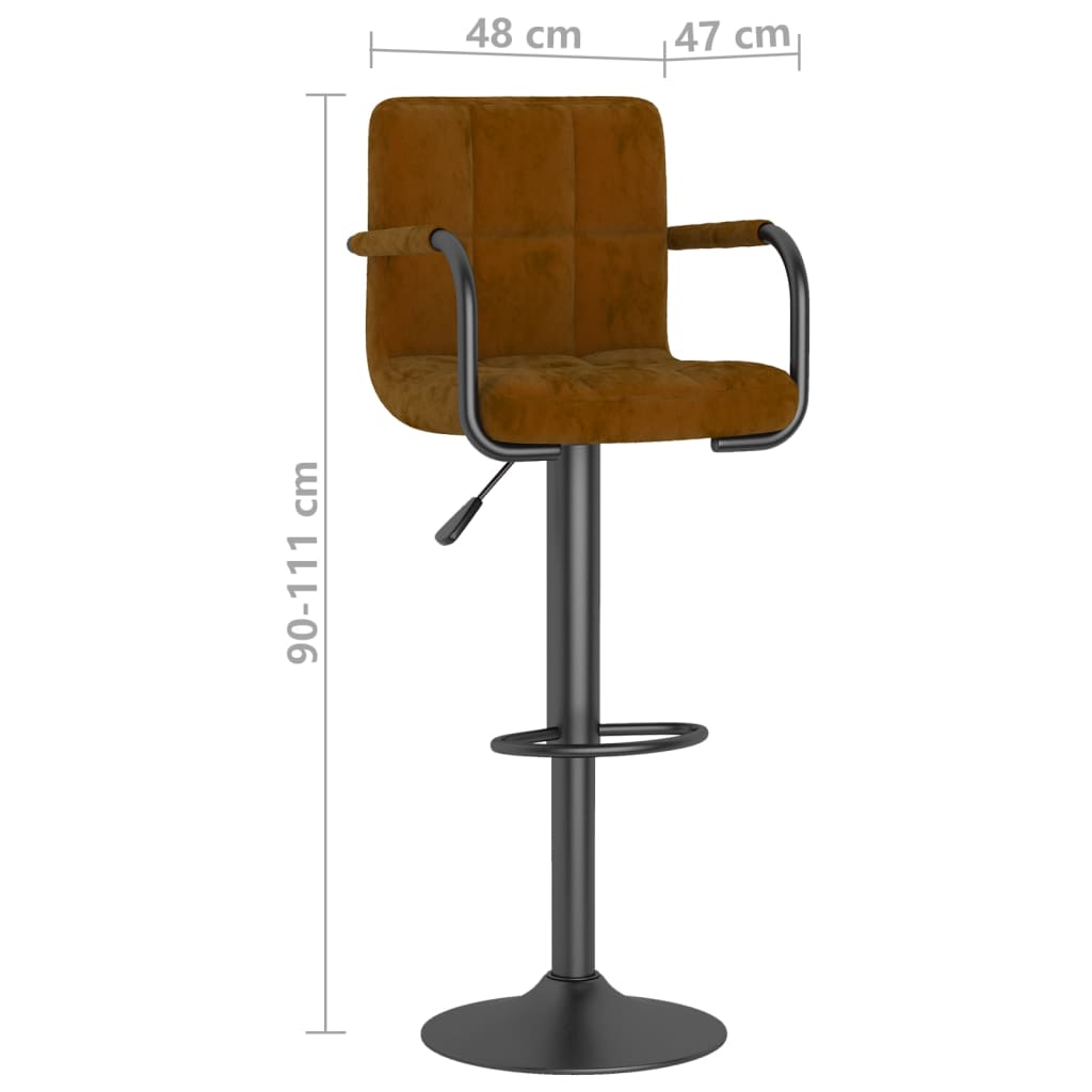 Tabouret de bar Marron Velours