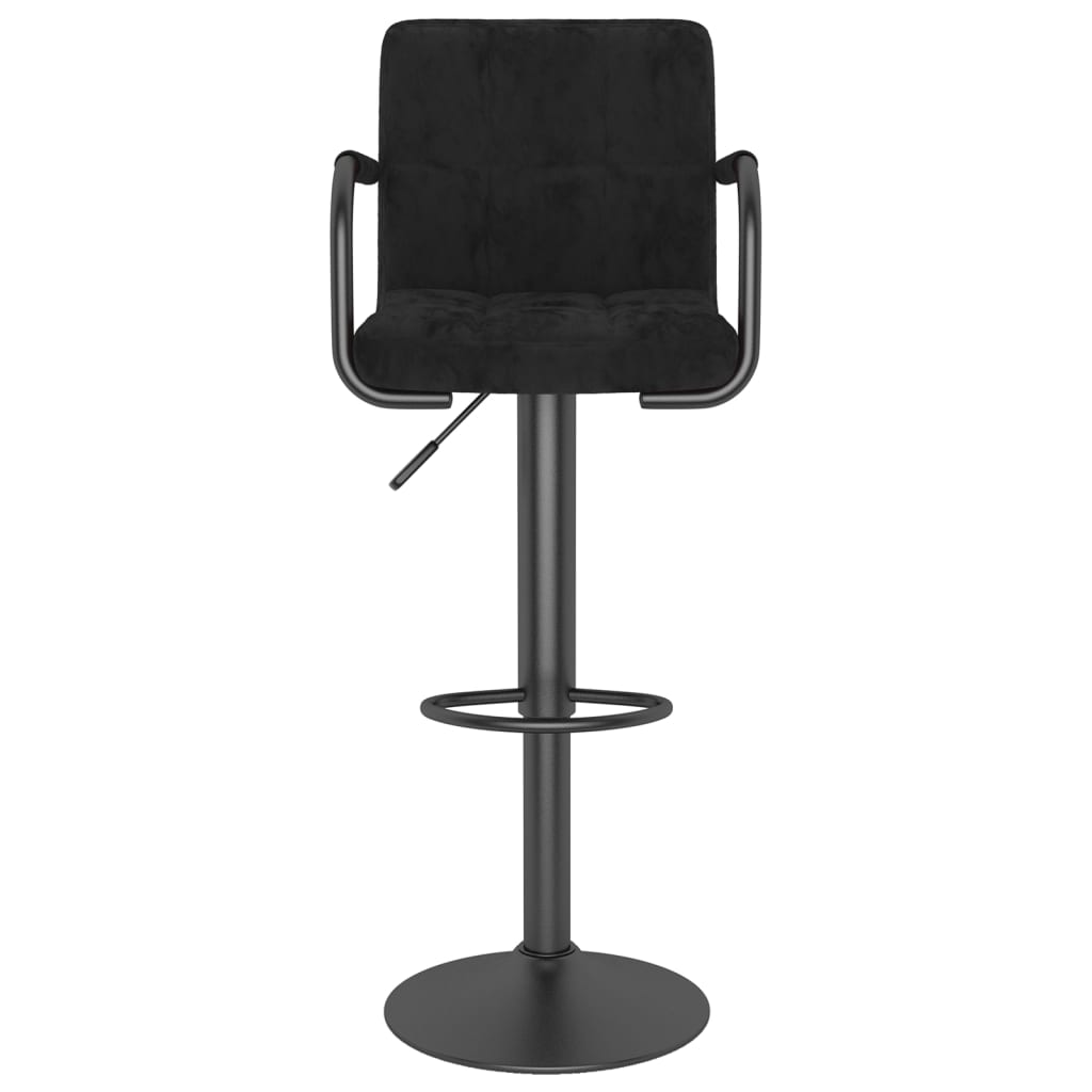 Tabourets de bar lot de 2 noir velours