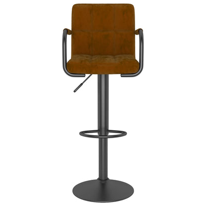 Tabourets de bar lot de 2 marron velours