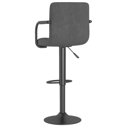 Tabourets de bar lot de 2 gris foncé velours