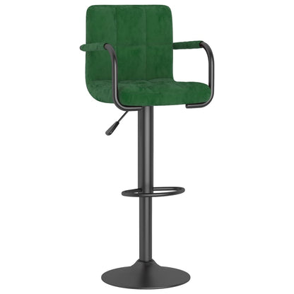 Tabourets de bar lot de 2 vert foncé velours