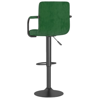 Tabourets de bar lot de 2 vert foncé velours