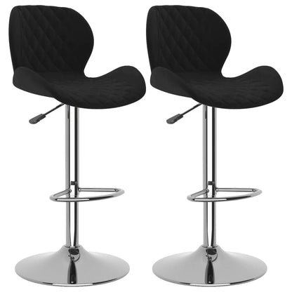 Tabourets de bar lot de 2 noir velours