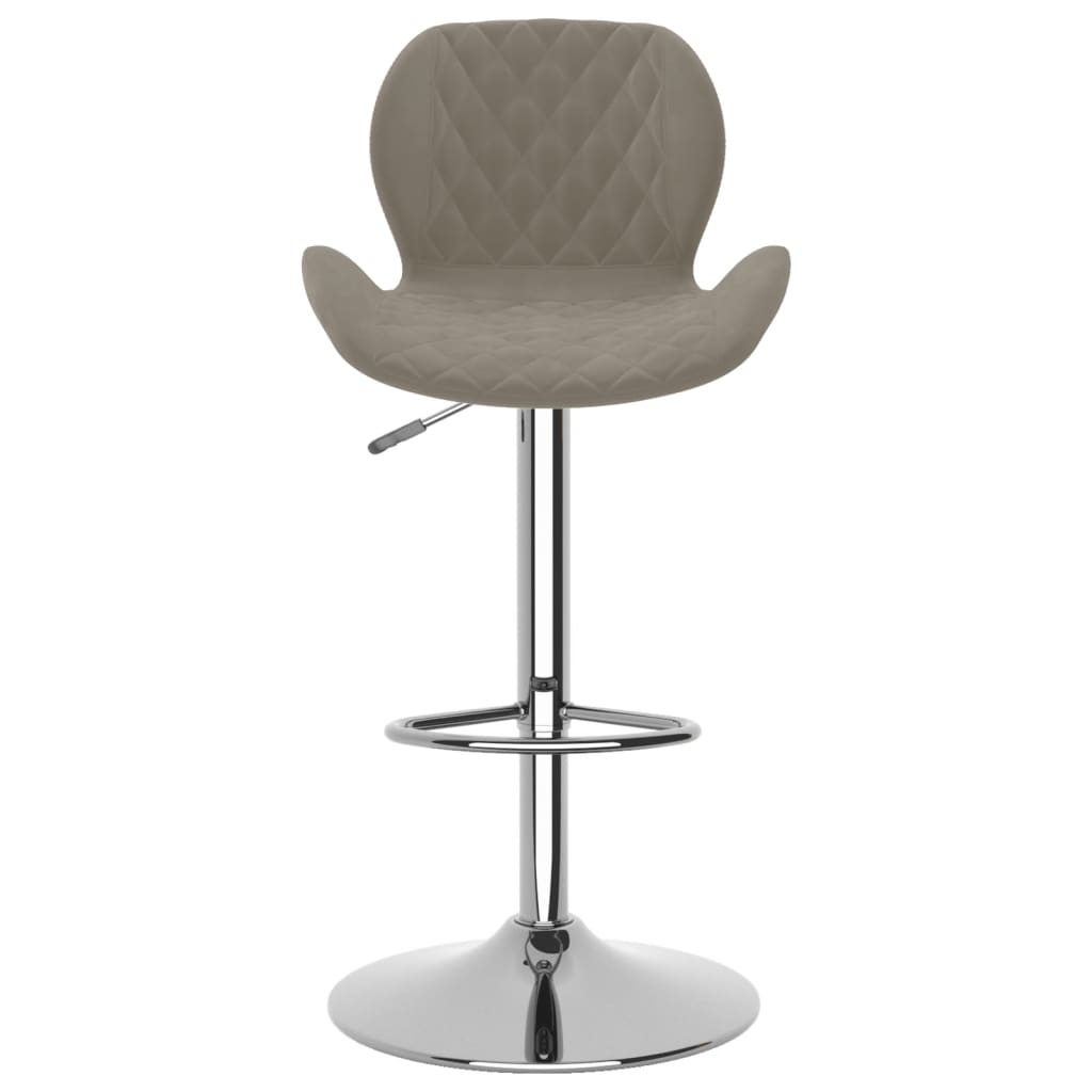 Tabourets de bar lot de 2 gris clair velours