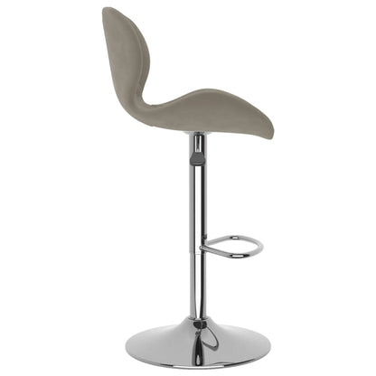 Tabourets de bar lot de 2 gris clair velours