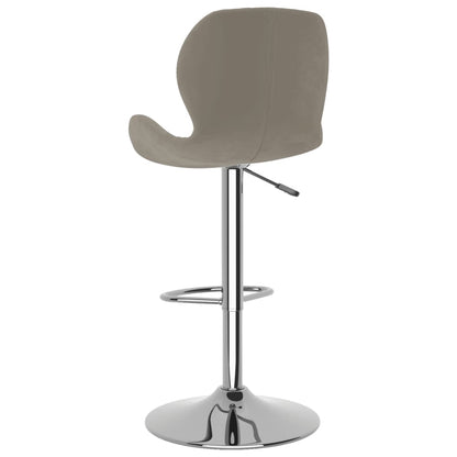 Tabourets de bar lot de 2 gris clair velours