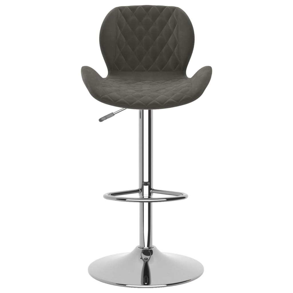 Tabourets de bar lot de 2 gris foncé velours