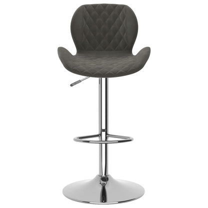 Tabourets de bar lot de 2 gris foncé velours