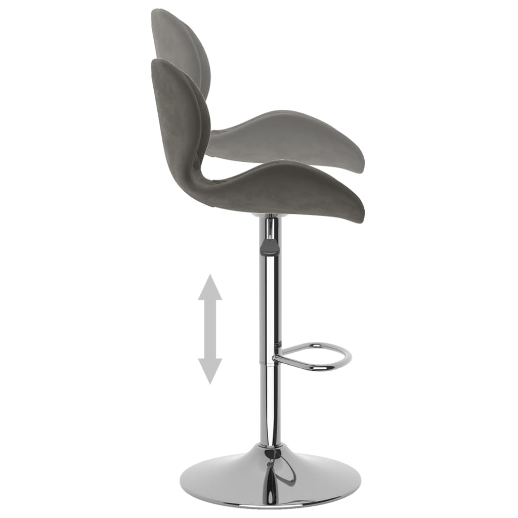 Tabourets de bar lot de 2 gris foncé velours