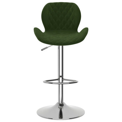 Tabourets de bar lot de 2 vert foncé velours