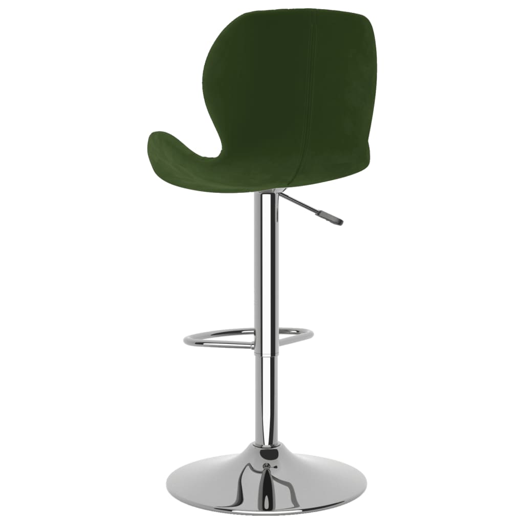 Tabourets de bar lot de 2 vert foncé velours