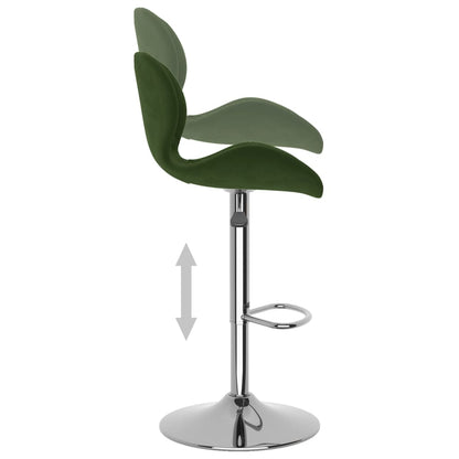 Tabourets de bar lot de 2 vert foncé velours