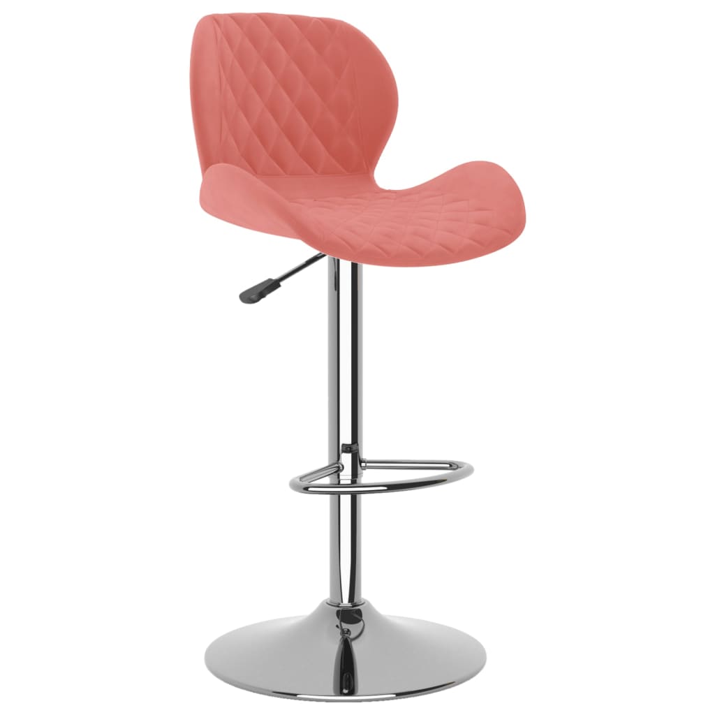 Tabourets de bar lot de 2 rose velours