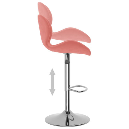 Tabourets de bar lot de 2 rose velours