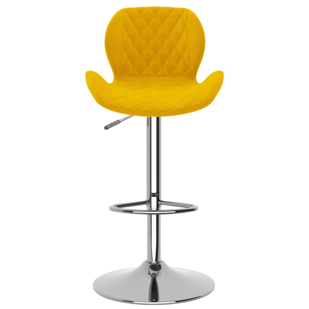 Tabourets de bar lot de 2 jaune moutarde velours