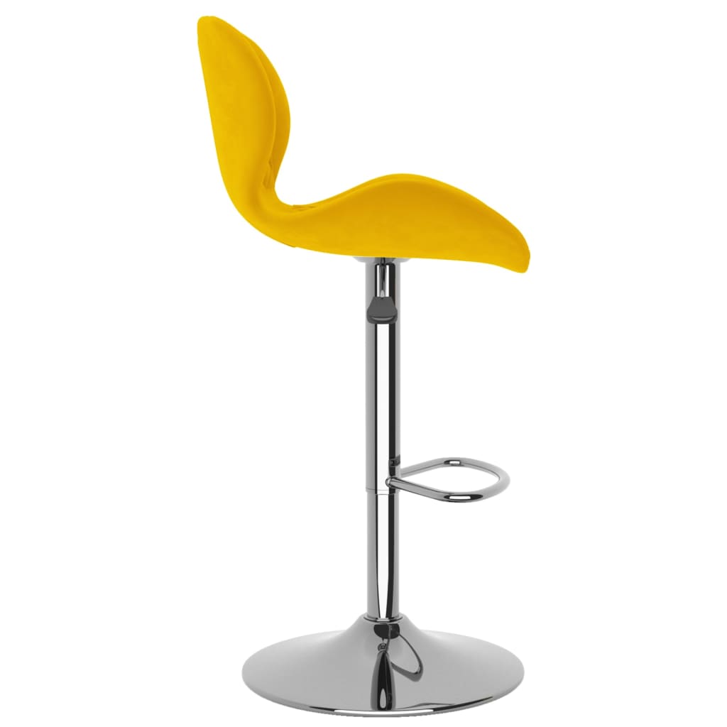 Tabourets de bar lot de 2 jaune moutarde velours