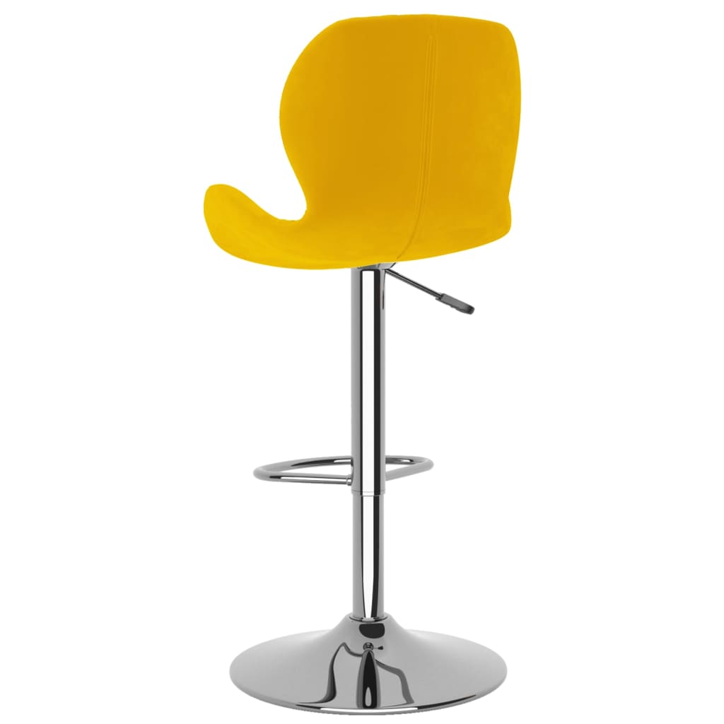 Tabourets de bar lot de 2 jaune moutarde velours