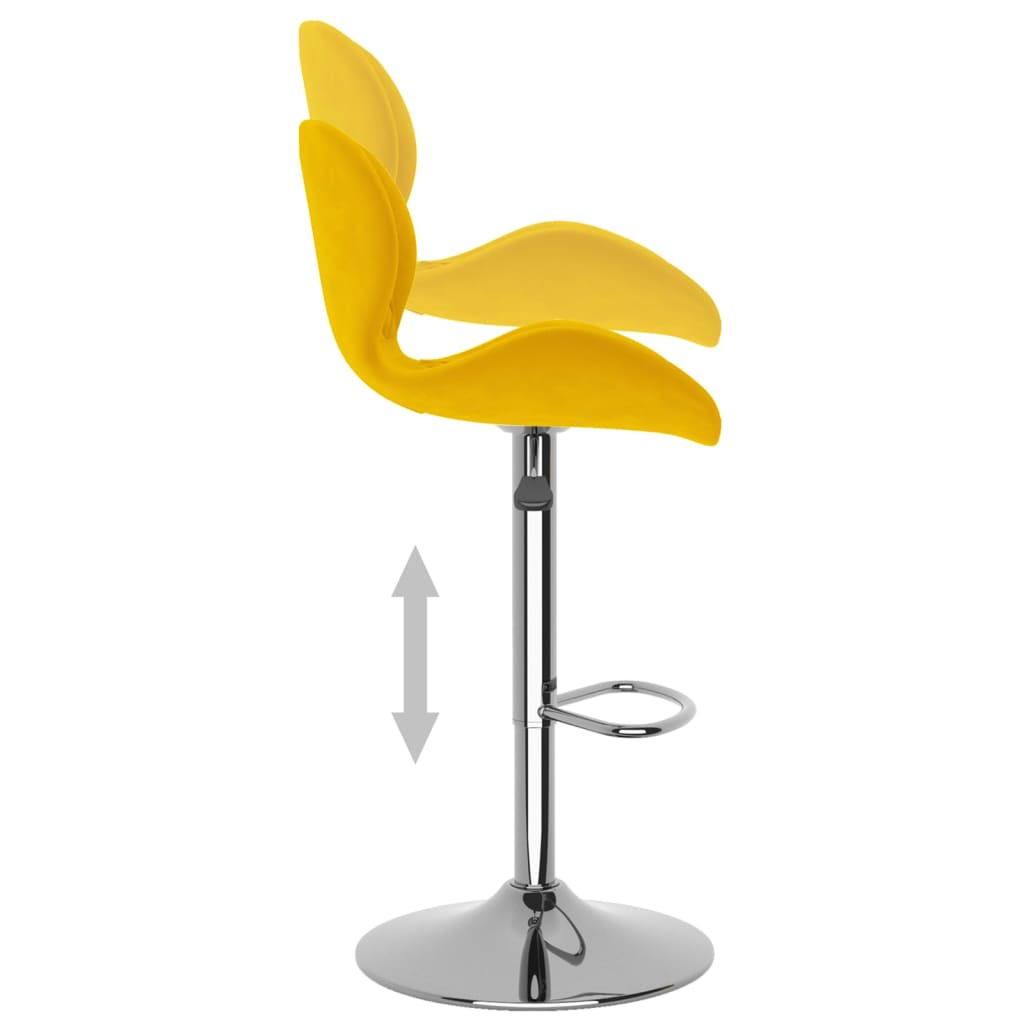 Tabourets de bar lot de 2 jaune moutarde velours