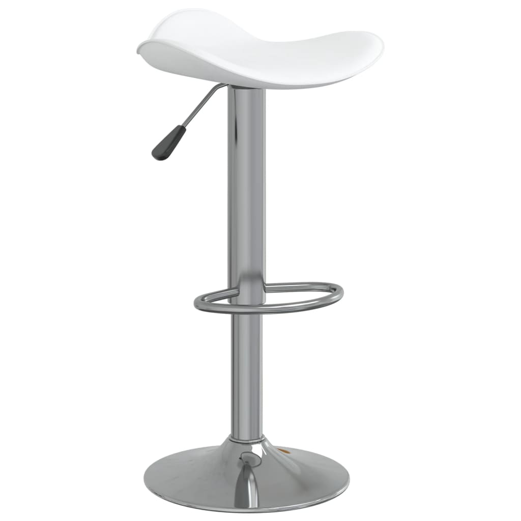 Tabouret de bar Blanc Acier chromé et cuir artificiel