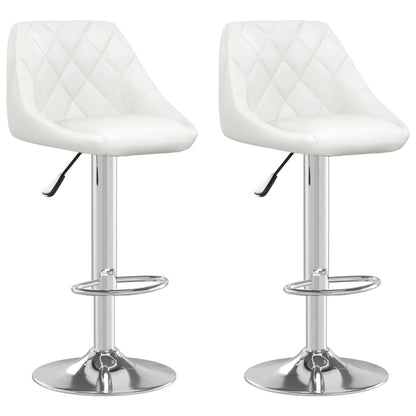 Tabourets de bar lot de 2 blanc similicuir