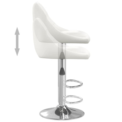 Tabourets de bar lot de 2 blanc similicuir