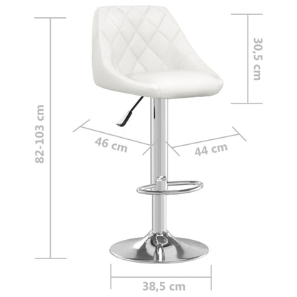 Tabourets de bar lot de 2 blanc similicuir